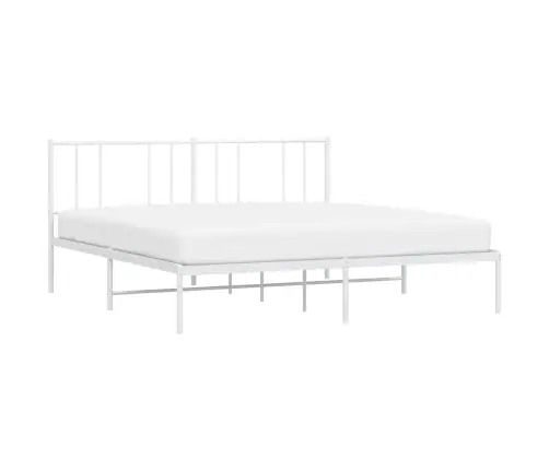 Metalinis Lovos Rėmas Su Galvūgaliu, Baltos Spalvos, 193X203Cm