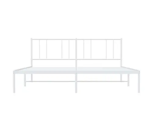 Metalinis Lovos Rėmas Su Galvūgaliu, Baltos Spalvos, 193X203Cm