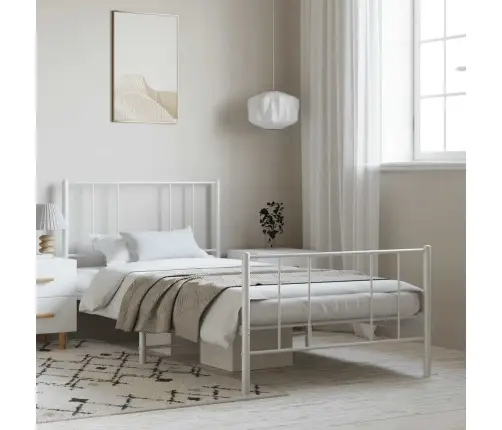 Lovos Rėmas Su Galvūgaliu/Kojūgaliu, Baltas, 100X200cm Metalas