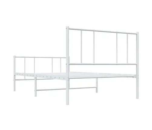 Gultas Rāmis Ar Galvgali Un Kājgali, Balts Metāls, 107X203 Cm Vidaxl