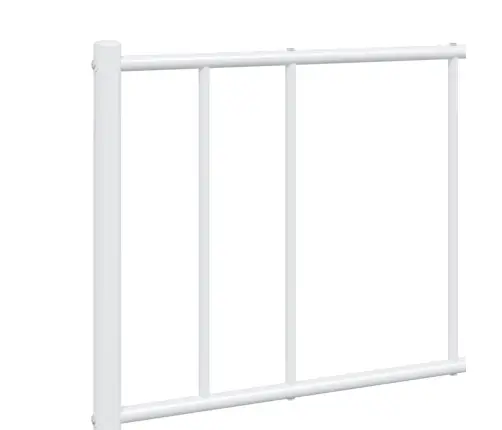 Metallist Voodiraam Peatsi Ja Jalutsiga, Valge, 140 X 190 Cm