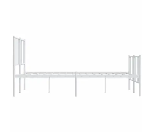 Metallist Voodiraam Peatsi Ja Jalutsiga, Valge, 140 X 200 Cm