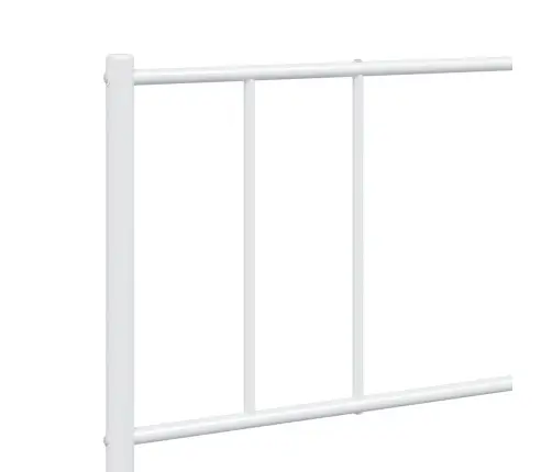 Metallist Voodiraam Peatsi Ja Jalutsiga, Valge, 183X213 Cm