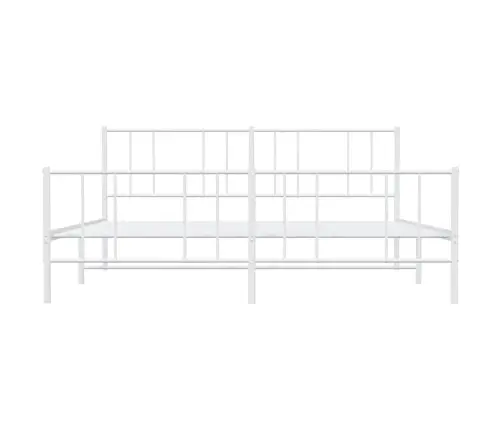 Gultas Rāmis Ar Galvgali Un Kājgali, Balts Metāls, 193X203 Cm Vidaxl