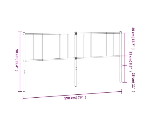 Gultas Galvgalis, Balts, 193 Cm Vidaxl