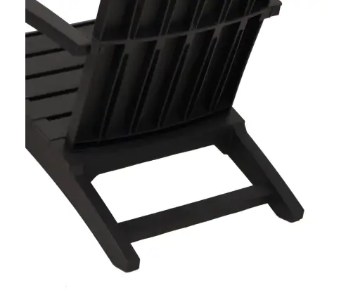 Sodo Adirondack Kėdės, 2Vnt., Juodos Spalvos, Polipropilenas