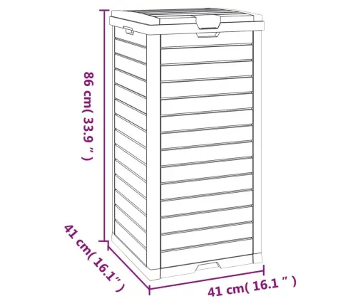 Āra Atkritumu Tvertne, Gaiši Brūna, 41X41X86 Cm, Polipropilēns Vidaxl