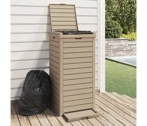 Āra Atkritumu Tvertne, Gaiši Brūna, 41X41X86 Cm, Polipropilēns Vidaxl