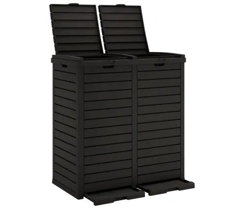 Õue Prügikast, Must, 78 X 41 X 86 cm Polüpropüleen