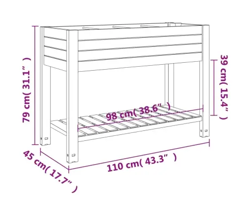 Augstā Puķu Kaste, Balta, 110X45X79 Cm, Polipropilēns Vidaxl