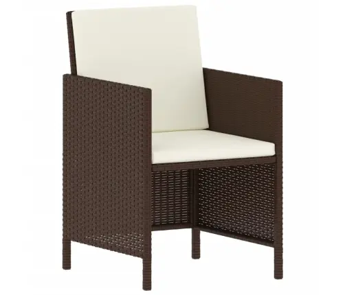 6-Osaline Aia Söögimööbli Komplekt Patjadega, Pruun, Polürotang