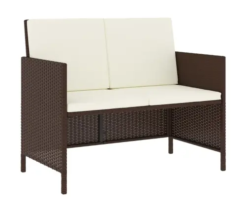 Sodo Komplektas Su Pagalvėlėmis, 6 Dalių, Rudas, Poliratanas