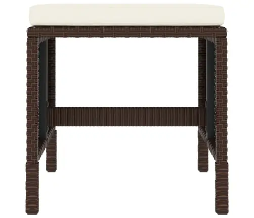 Sodo Komplektas Su Pagalvėlėmis, 6 Dalių, Rudas, Poliratanas