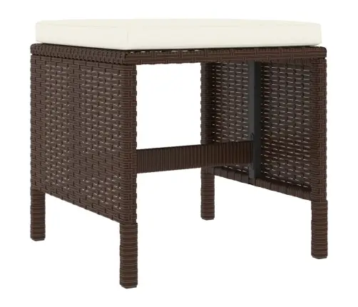 6-Osaline Aia Söögimööbli Komplekt Patjadega, Pruun, Polürotang