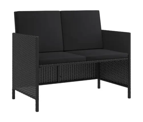 6-Daļīgs Dārza Mēbeļu Komplekts, Melna Pe Rotangpalma Vidaxl