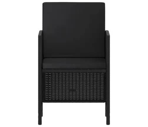 6-Daļīgs Dārza Mēbeļu Komplekts, Melna Pe Rotangpalma Vidaxl