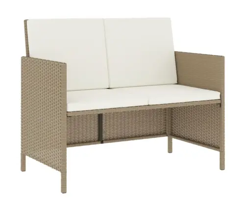 Sodo Komplektas Su Pagalvėlėmis, 6 Dalių, Smėlio, Poliratanas