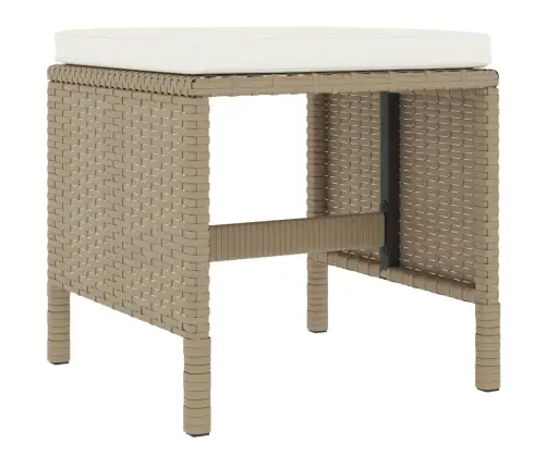 Sodo Komplektas Su Pagalvėlėmis, 6 Dalių, Smėlio, Poliratanas