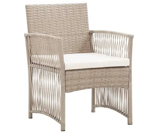 Dārza Atpūtas Krēsli Ar Matračiem, 2 Gab., Bēša Pe Rotangpalma Vidaxl