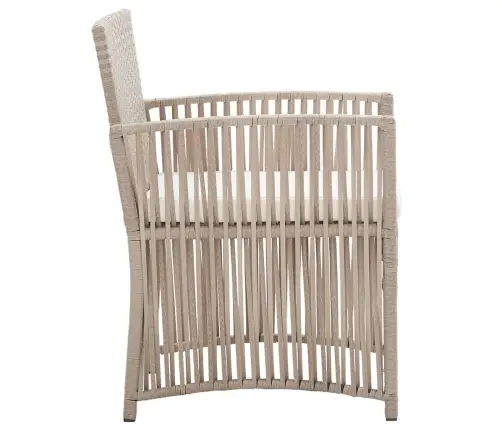 Dārza Atpūtas Krēsli Ar Matračiem, 2 Gab., Bēša Pe Rotangpalma Vidaxl