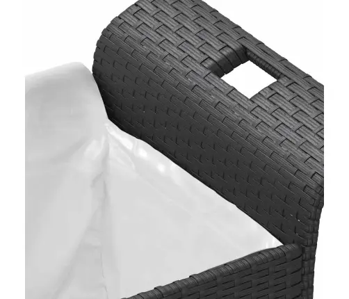 Sodo Suoliukas Su Pagalvėle, Juodas, 116X46X57cm Poliratanas Sodo Suoliukas Su Pagalvėle, Juodas, 116X46X57cm Poliratanas