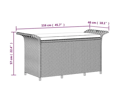 Sodo Suoliukas Su Pagalvėle, Juodas, 116X46X57cm Poliratanas Sodo Suoliukas Su Pagalvėle, Juodas, 116X46X57cm Poliratanas