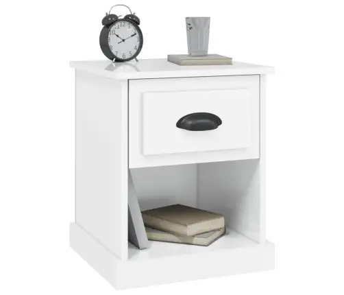 Naktsgaldiņš, Spīdīgi Balts, 39X39X47,5 Cm, Inženierijas Koks Vidaxl