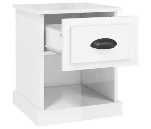 Naktsgaldiņš, Spīdīgi Balts, 39X39X47,5 Cm, Inženierijas Koks Vidaxl