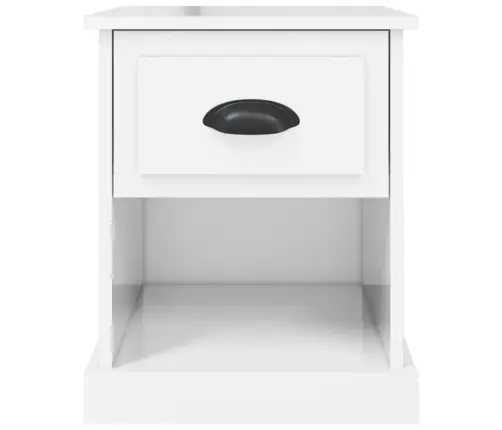 Naktsgaldiņš, Spīdīgi Balts, 39X39X47,5 Cm, Inženierijas Koks Vidaxl