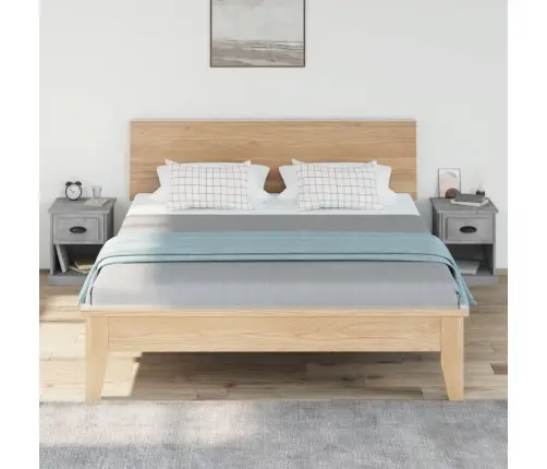 Naktinės Spintelės, 2Vnt., Betono Pilkos, 39X39X47,5cm Mediena Naktinės Spintelės, 2Vnt., Betono Pilkos, 39X39X47,5cm Mediena