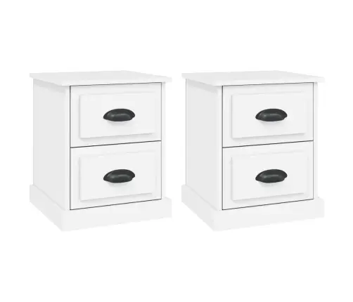 Öökapid 2 Tk, Valge, 39 X 39 X 47,5 cm Tehispuit