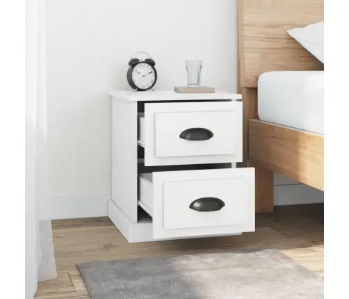 Öökapid 2 Tk, Valge, 39 X 39 X 47,5 cm Tehispuit