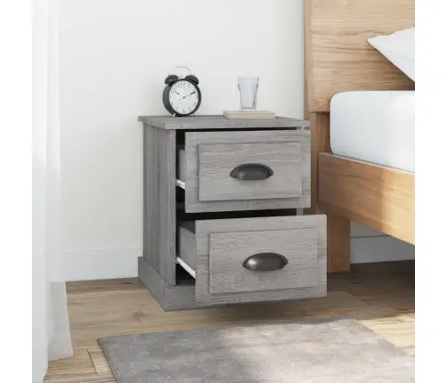 Naktsskapītis, Pelēks, 39X39X47,5 Cm, Inženierijas Koks Vidaxl
