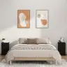Naktinė Spintelė, Juodos Spalvos, 39X39X67cm Apdirbta Mediena