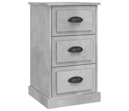 Naktsskapītis, Betona Pelēks, 39X39X67 Cm, Inženierijas Koks Vidaxl