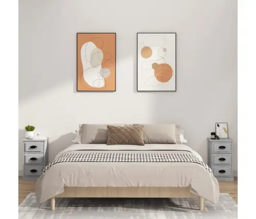 Naktsskapītis, Betona Pelēks, 39X39X67 Cm, Inženierijas Koks Vidaxl