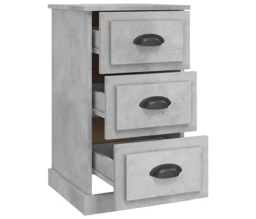 Naktsskapītis, Betona Pelēks, 39X39X67 Cm, Inženierijas Koks Vidaxl