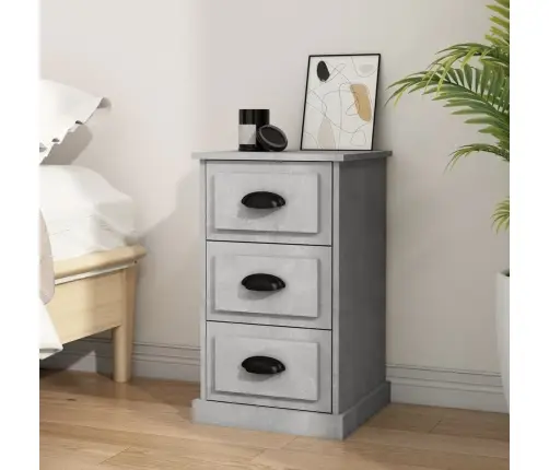 Naktsskapītis, Betona Pelēks, 39X39X67 Cm, Inženierijas Koks Vidaxl