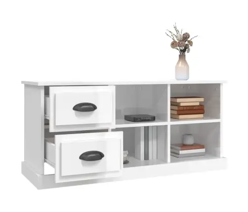 Tv Skapītis, Spīdīgi Balts, 102X35,5X47,5 Cm, Inženierijas Koks Vidaxl