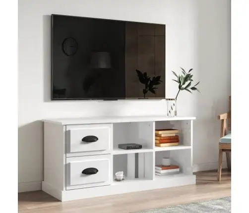 Tv Skapītis, Spīdīgi Balts, 102X35,5X47,5 Cm, Inženierijas Koks Vidaxl