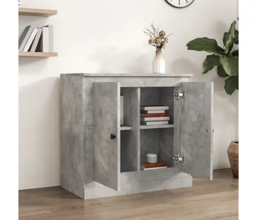 Kumode, Betona Pelēka, 70X35,5X67,5 Cm, Inženierijas Koks Vidaxl
