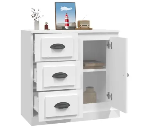 Šoninė Spintelė, Balta, 70X35,5X67,5cm Apdirbta Mediena