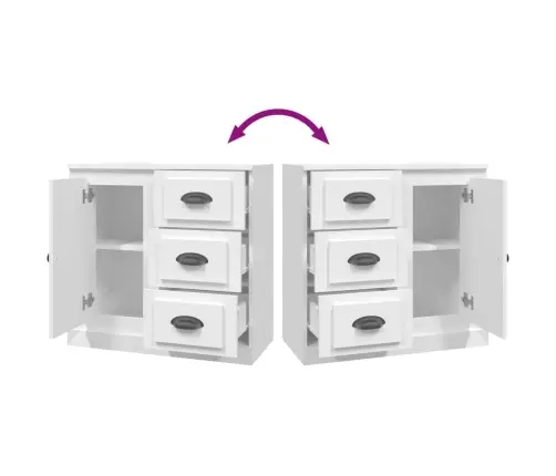 Šoninė Spintelė, Balta, 70X35,5X67,5cm Apdirbta Mediena