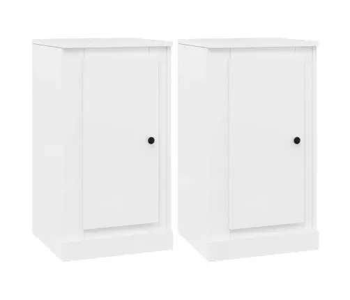 Kumodes, 2 Gab., Baltas, 37,5X35,5X67,5 Cm, Inženierijas Koks Vidaxl