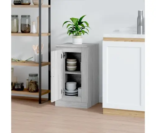 Kumode, Pelēka Ozolkoka, 37,5X35,5X67,5 Cm, Inženierijas Koks Vidaxl