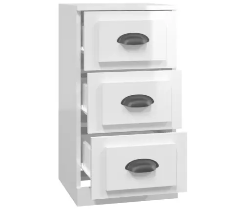 Kumode, Spīdīgi Balta, 36X35,5X67,5 Cm, Inženierijas Koks Vidaxl