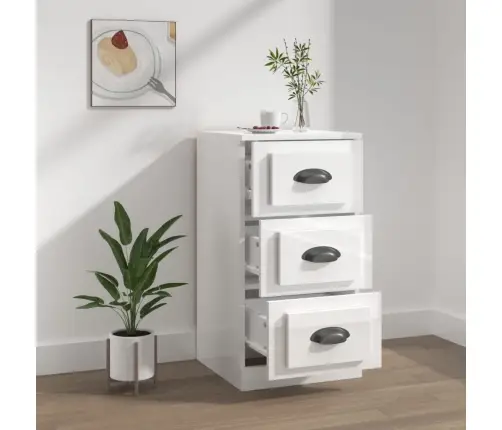 Kumode, Spīdīgi Balta, 36X35,5X67,5 Cm, Inženierijas Koks Vidaxl