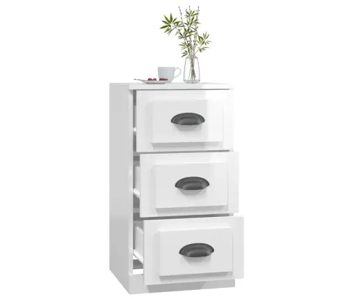 Kumode, Spīdīgi Balta, 36X35,5X67,5 Cm, Inženierijas Koks Vidaxl