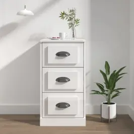 Kumode, Spīdīgi Balta, 36X35,5X67,5 Cm, Inženierijas Koks Vidaxl