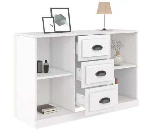 Šoninė Spintelė, Balta, 104,5X35,5X67,5cm Mediena, Blizgi